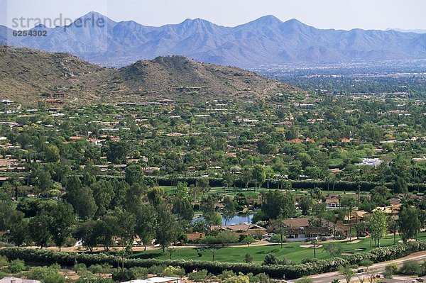 Berg  über  Tal  Nordamerika  Arizona  Ansicht  Paradies  Phoenix