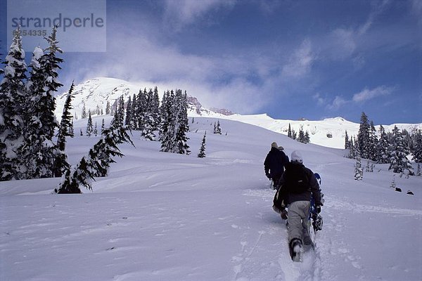 Snowboardfahrer  Nordamerika  Mount Rainier Nationalpark  Washington State