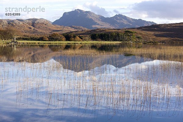 Europa  Großbritannien  aufwärts  Spiegelung  Hintergrund  See  Highlands  Nan  Reflections  Schottland  Wester Ross