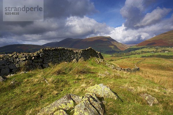 Europa  Berg  Großbritannien  Ansicht  Cumbria  England  Lake District