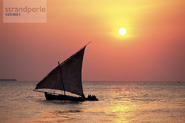 Ostafrika  Sonnenuntergang  Silhouette  Ozean  Indianer  Afrika  Dau  Tansania  Sansibar