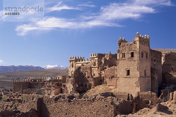 Nordafrika  entfernt  hoch  oben  Berg  Ruine  Afrika  Kasbah  Marokko