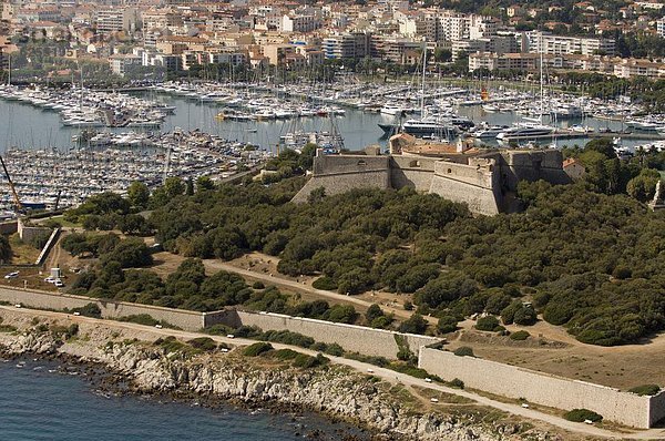 Frankreich Europa Ansicht Hubschrauber Festung Provence - Alpes-Cote d Azur Cote d Azur Alpes-Maritimes Antibes