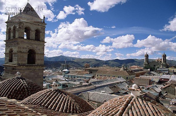 Frauenkloster Dach hoch oben Ansicht UNESCO-Welterbe Bolivien Christ Potosi Südamerika