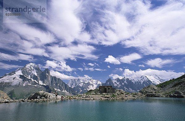 Frankreich  Europa  Berg  See  weiß  Französische Alpen  Haute-Savoie  Chamonix