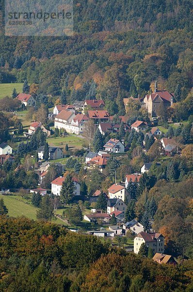 Europa Festung Dorf Ansicht Deutschland Sachsen