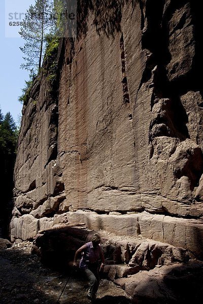 Geoparc Bletterbach  gegraben große Schlucht in den Felsen  in Aldein  Bozen Provinz  Südtirol  Italien  Europa