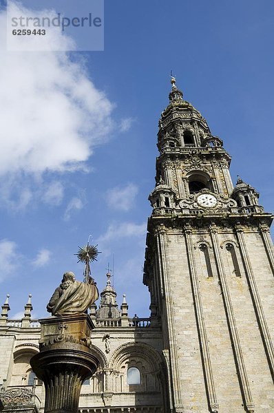 Europa  Kathedrale  Stadtplatz  Ansicht  UNESCO-Welterbe  Galicien  Santiago de Compostela  Spanien