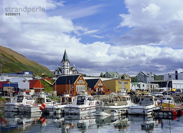 Hafen Freizeit sehen Stadt Kai angeln Husavik Island Tourismus Wal