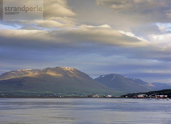 Hafen  Sommer  Abend  Steg  Akureyri  Fjord  Island