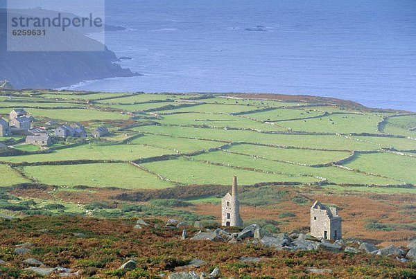 nahe Großbritannien Cornwall England Bergwerk Grube Gruben Zinn