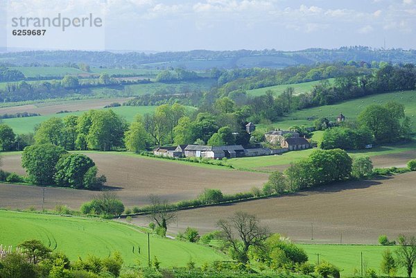 Großbritannien Hügel Ansicht Berkshire Grenze England Hampshire