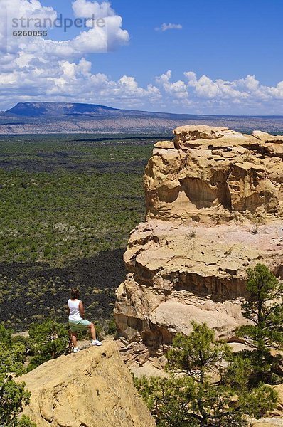 Vereinigte Staaten von Amerika  USA  Bett  Lava  Monument  Nordamerika  steil  New Mexico