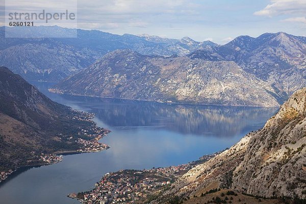 hoch  oben  Europa  Ansicht  UNESCO-Welterbe  Bucht  Fjord  Kotor  Montenegro