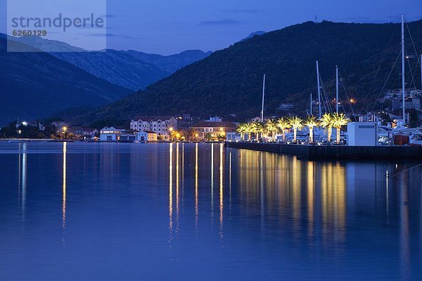 hinter  Europa  Berg  Ufer  Jachthafen  Entwicklung  Abenddämmerung  Montenegro  Porto