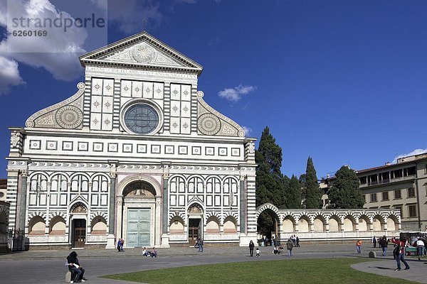 Europa  Außenaufnahme  Fassade  UNESCO-Welterbe  Florenz  Basilika  Italien  Toskana