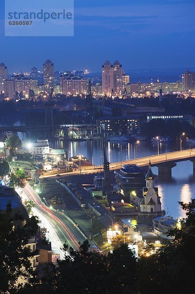 Kiew  Hauptstadt  Europa  Nacht  Fluss  Beleuchtung  Licht  Zimmer  Ortsteil  Ukraine