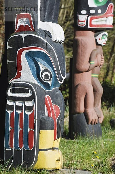 Stange Nordamerika Totempfahl British Columbia Vancouver