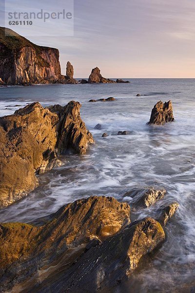 Europa Felsen fangen Großbritannien Küste Sonnenlicht England