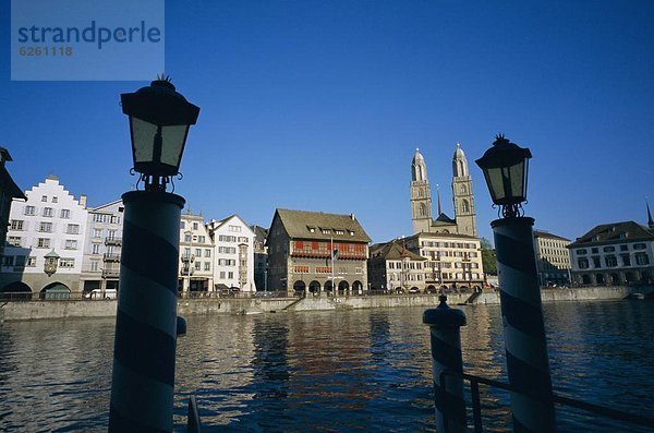 Europa Fluss Ansicht Schweiz Zürich