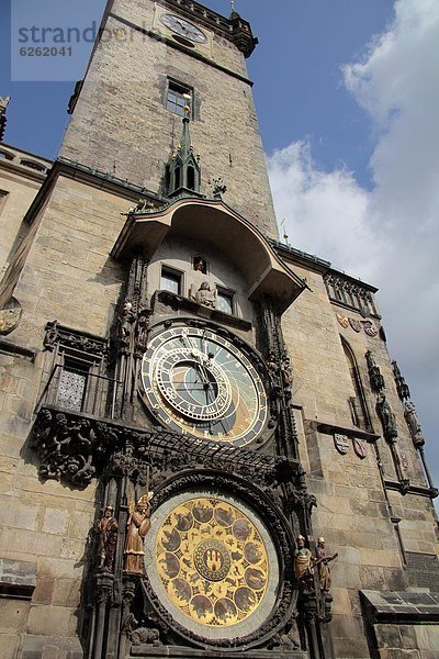 Astronomische Uhr  Altes Rathaus  Prag  Tschechien  Europa