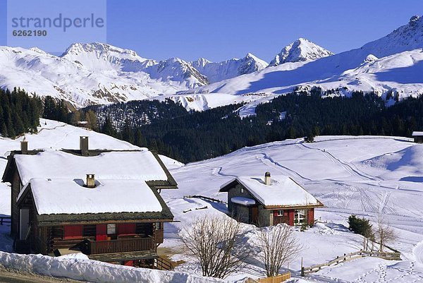 Europa Wintersportort Westalpen Arosa Schweiz Schweizer Alpen