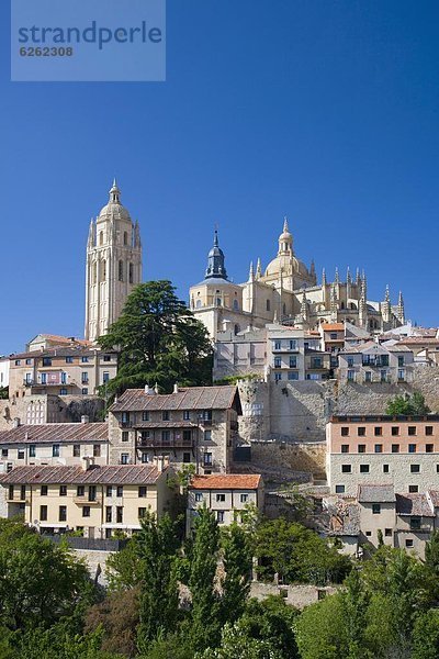 Dach  Europa  Großstadt  Kathedrale  Ansicht  Segovia  Spanien