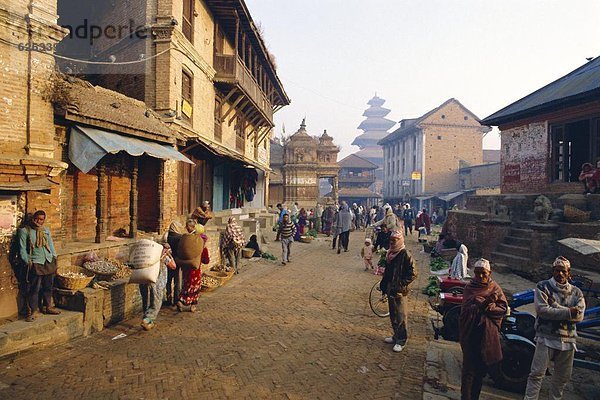 Morgen  Straße  früh  Markt  Nepal