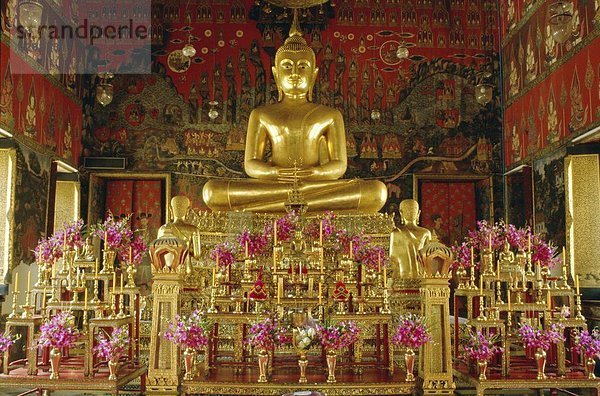 Bangkok  Hauptstadt  sitzend  Statue  innerhalb  Buddha  Thailand