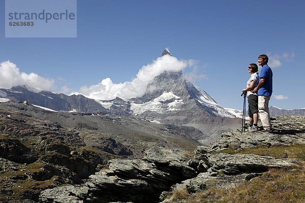 Europa  frontal  wandern  Matterhorn  Westalpen  Schweiz  Zermatt