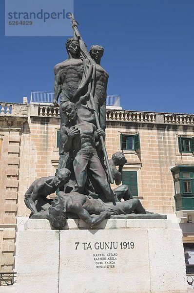 Valletta  Hauptstadt  Europa  Statue  Zeichnung  Malta