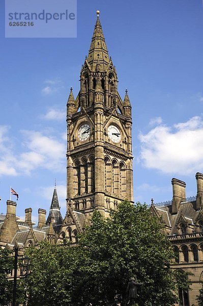 Rathaus  Albert Square  Manchester  England  Vereinigtes Königreich  Europa