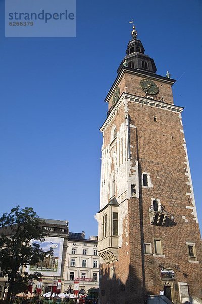 Europa  Altstadt  Krakau  Polen  Rathausturm