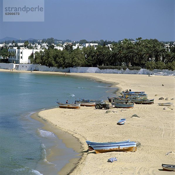 Nordafrika  Strand  über  Ansicht  Afrika  Hammamet  Tunesien