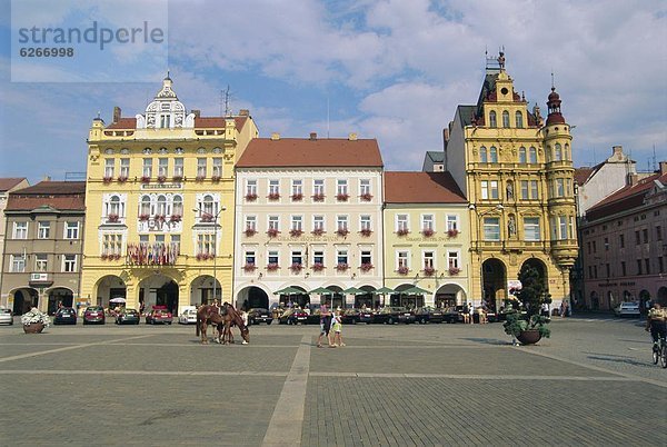 Europa Stadtplatz Tschechische Republik Tschechien Böhmen