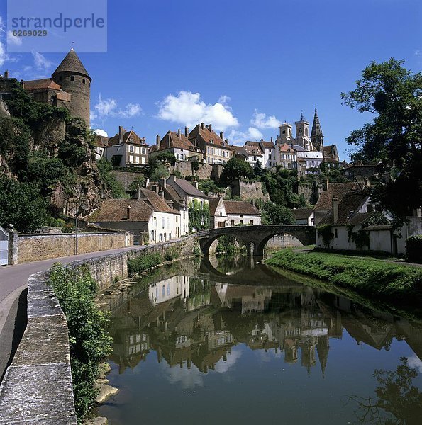 Frankreich  Europa  Stadt  Fluss  Ansicht  Burgund