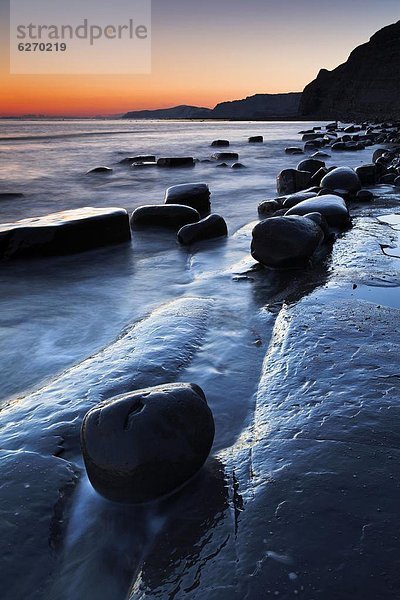 Wasserrand  Europa  Felsen  Sonnenuntergang  Großbritannien  UNESCO-Welterbe  Bucht  Dorset  England