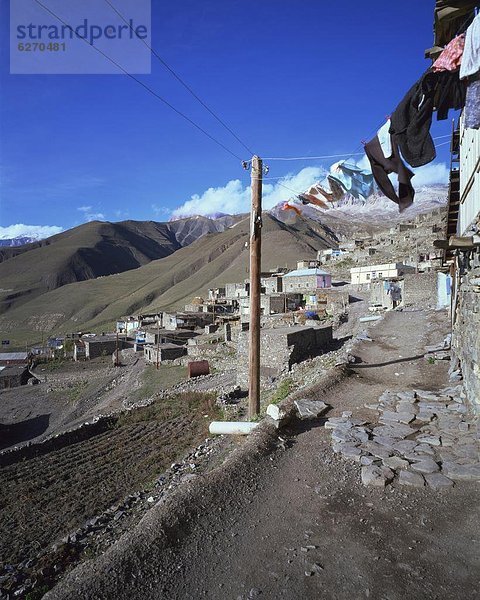 Berg Dorf Asien Zentralasien