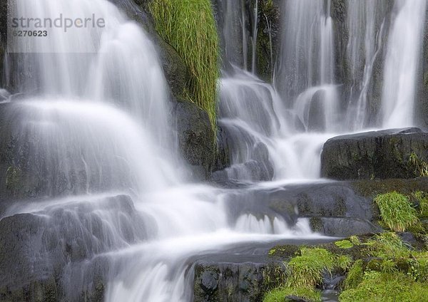 Europa  Mann  Großbritannien  Wasserfall  Highlands  unterhalb  Isle of Skye  alt  Schottland