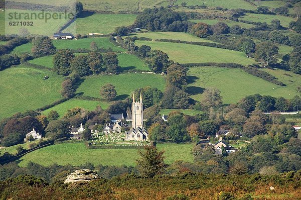 Europa  Großbritannien  Dorf  Devon  England  Moor