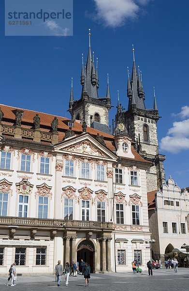 Prag Hauptstadt Europa Hintergrund Kirche Tschechische Republik Tschechien Altstadt Tyn