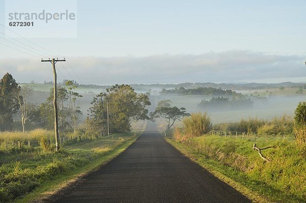 Morgen  Agrarland  Fernverkehrsstraße  Nebel  Pazifischer Ozean  Pazifik  Stiller Ozean  Großer Ozean  Australien  Queensland