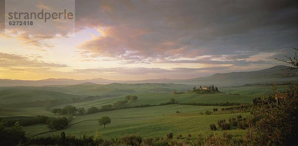 Panorama  Europa  Morgendämmerung  Ansicht  Italien  Toskana