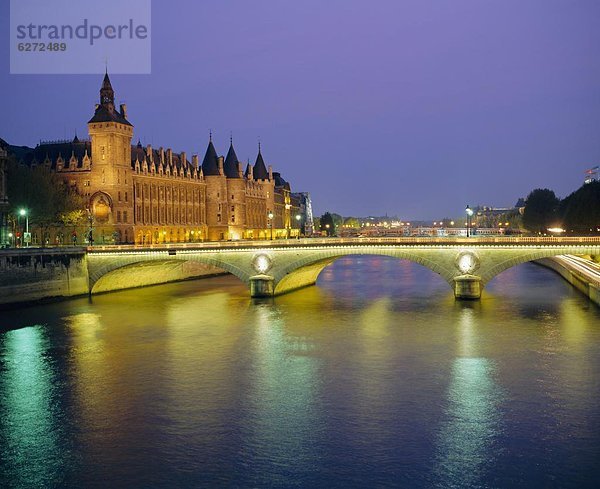 Paris  Hauptstadt  Frankreich  Europa  Abend  Fluss  Gerechtigkeit  Seine