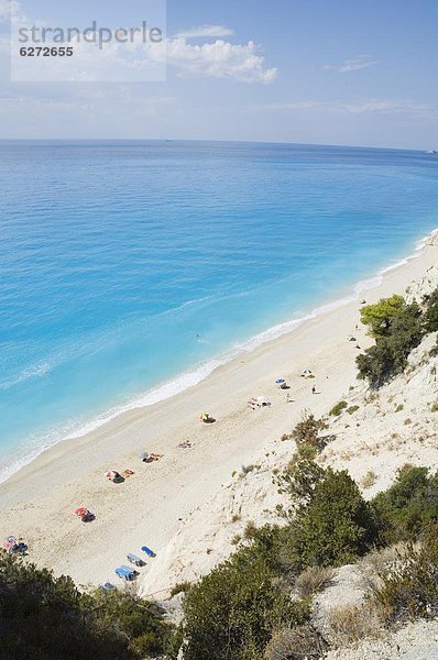 Stufe Europa Strand hoch oben 1 Griechenland Griechische Inseln Ionische Inseln Lefkas Westküste