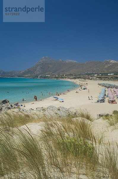 Europa  Strand  Wachstum  Sand  vorwärts  Gras  Düne  Kreta  Griechenland
