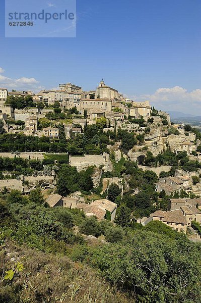 Frankreich  Europa  Berggipfel  Gipfel  Spitze  Spitzen  Dorf  Provence - Alpes-Cote d Azur  Gordes  Vaucluse