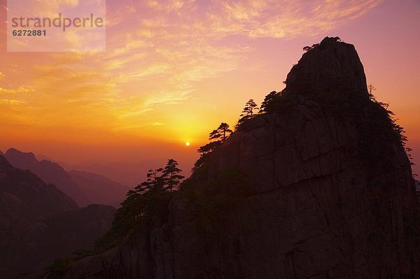 Sonnenuntergang  China  Anhui  UNESCO-Welterbe  Asien