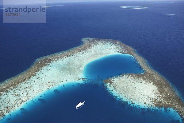 Insel  Ansicht  Malediven  Luftbild  Fernsehantenne  Asien  Indischer Ozean  Indik  Riff