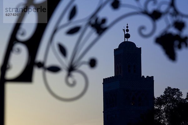 Nordafrika  Sonnenuntergang  Koutoubia-Moschee  Afrika  Marrakesch  Minarett  Marokko  Moschee